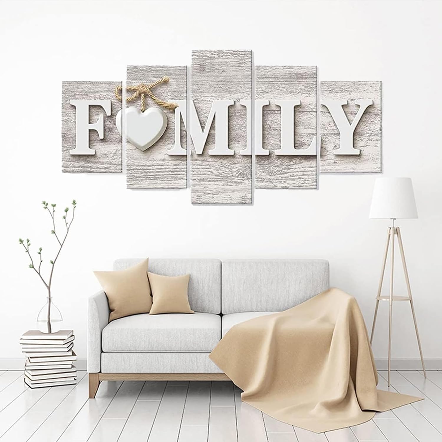 Home And Family 5 Piece Canvas Wall Art