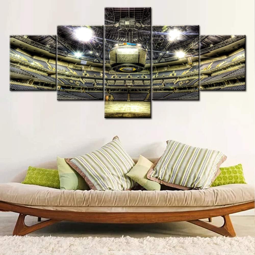  5 Piece Canvas Wall Art Of Basketball Arena Sports Room