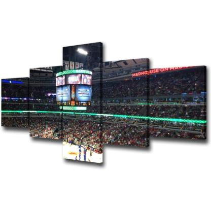  5 Piece Canvas Wall Art Of Basketball Arena Sports Room