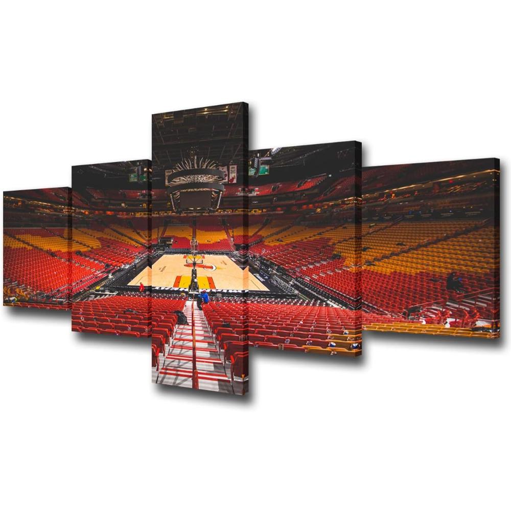  5 Piece Canvas Wall Art Of Basketball Arena Sports Room