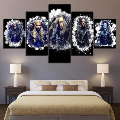 Game Of Throne GOT 5 Piece HD Multi Panel Canvas Wall Art Frame-Original Frame