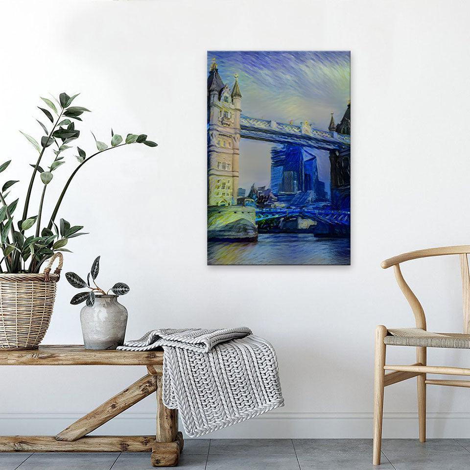 London Bridge 1 Piece HD Multi Panel Canvas Wall Art Frame-Original Frame