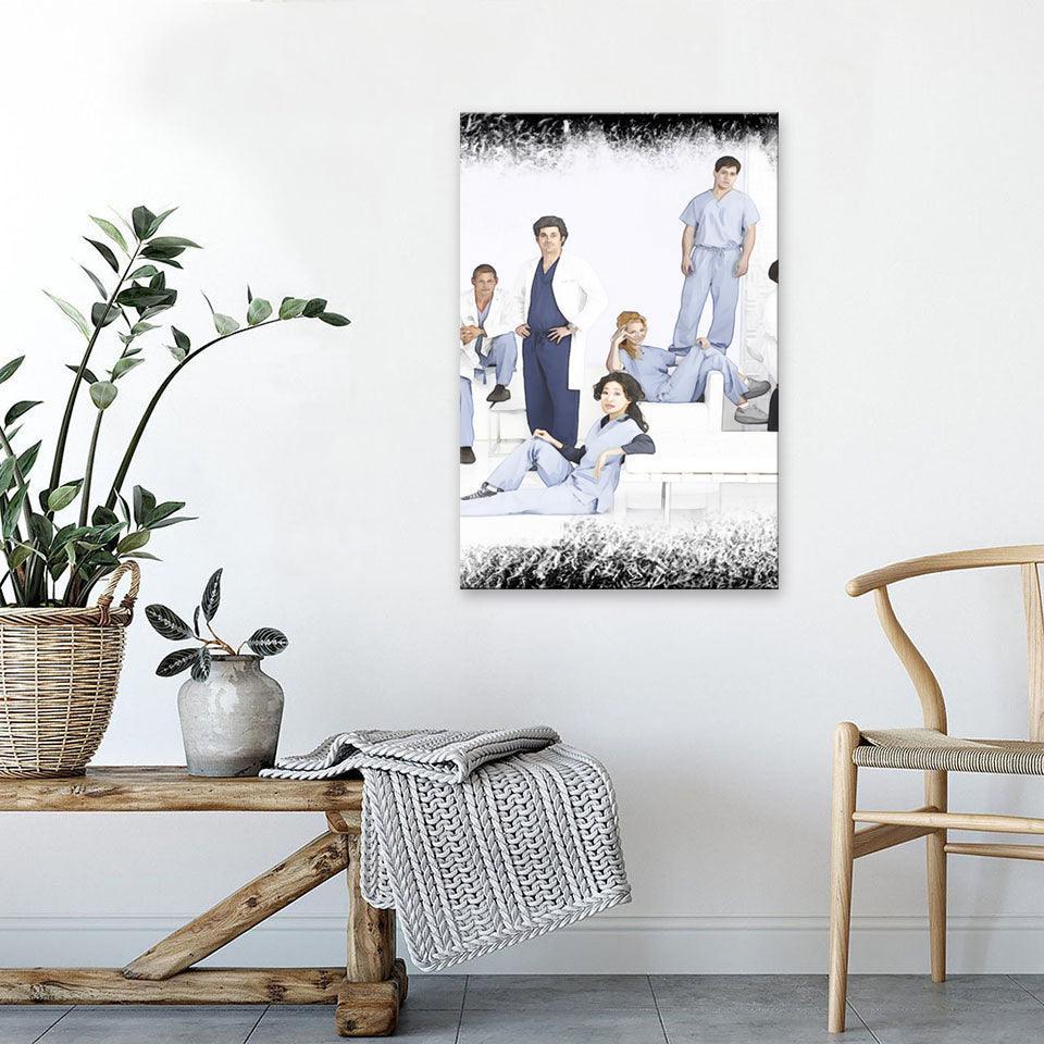 Blue Grey´s Anatomy 1 Piece HD Multi Panel Canvas Wall Art Frame-Original Frame