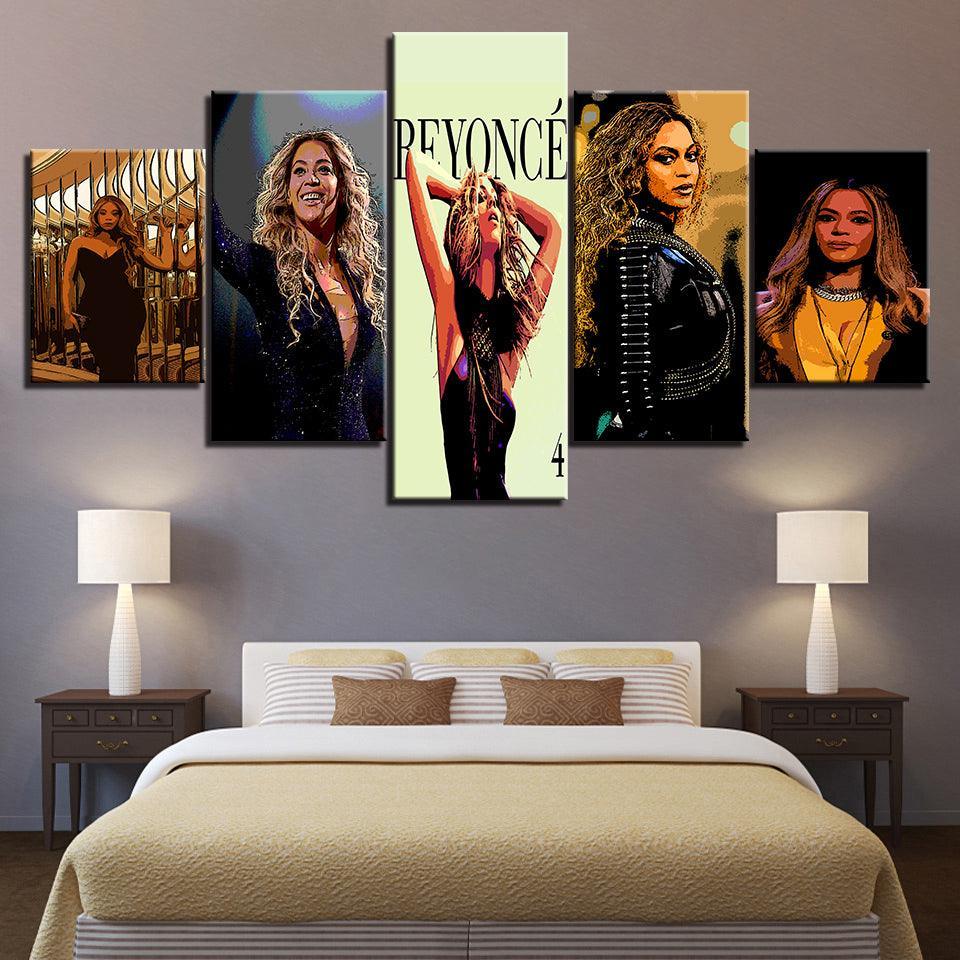 Beyoncé 5 Piece HD Multi Panel Canvas Wall Art Frame-Original Frame