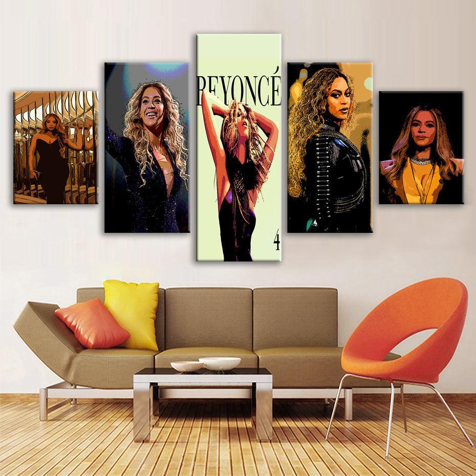 Beyonce 5 Piece HD Multi Panel Canvas Wall Art Frame-Original Frame