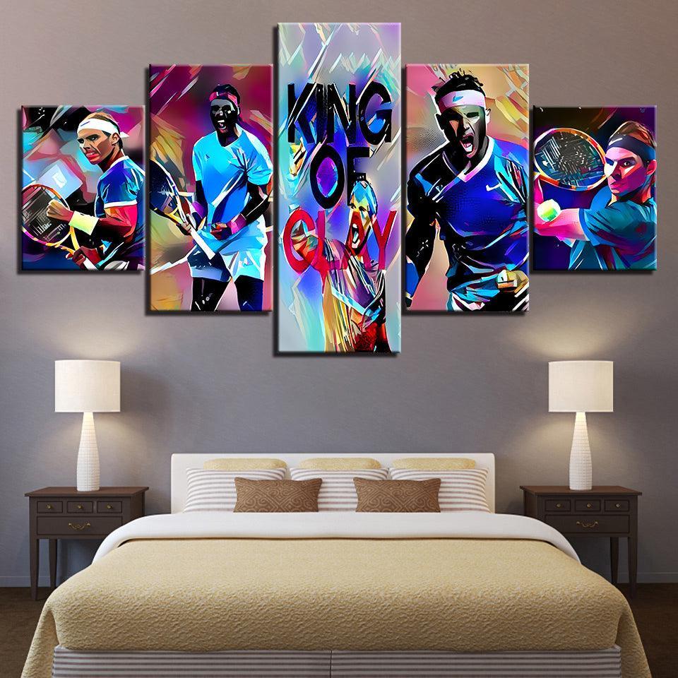 Tennis Match 5 Piece HD Multi Panel Canvas Wall Art Frame-Original Frame