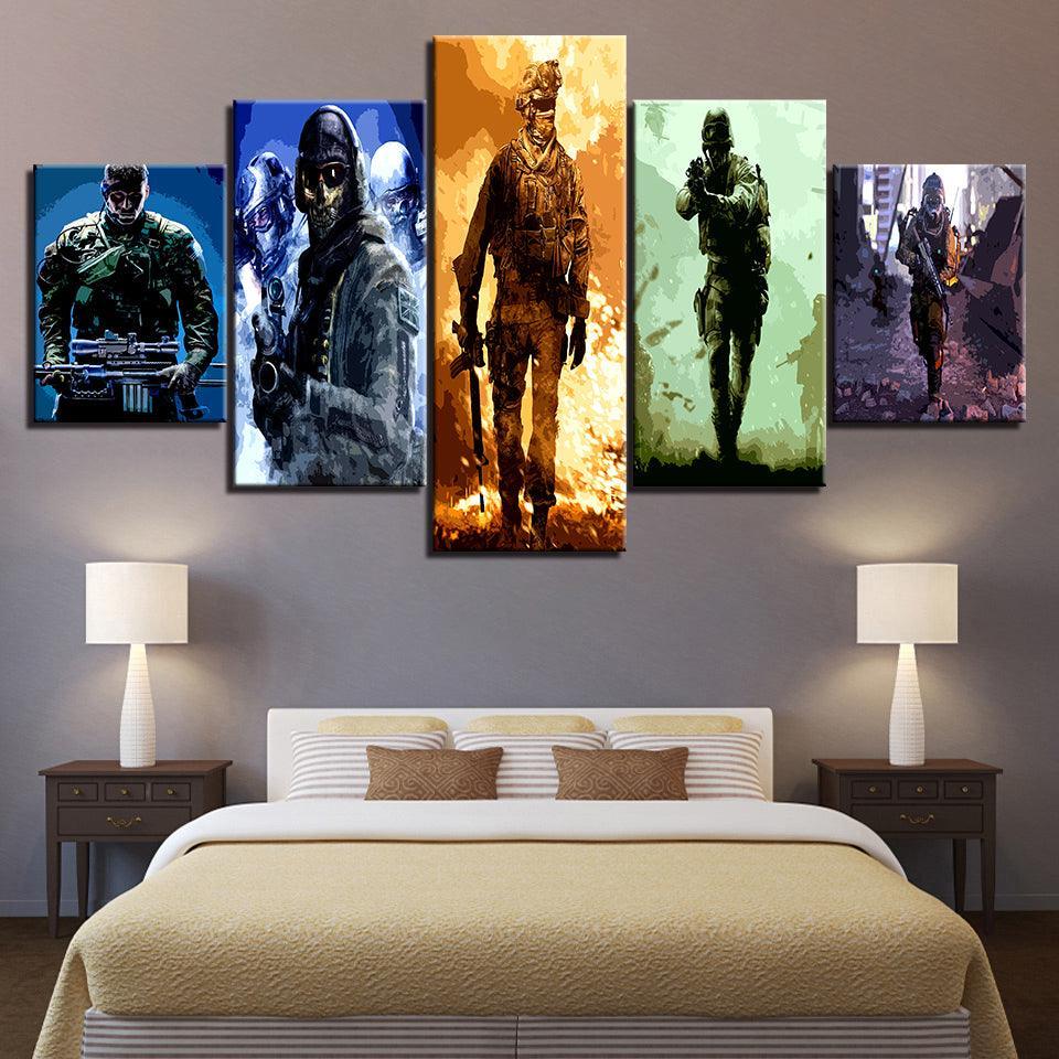The Military Team 5 Piece HD Multi Panel Canvas Wall Art Frame-Original Frame