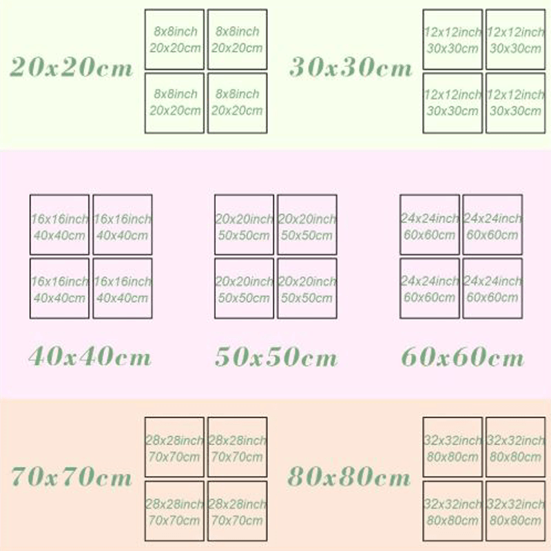 Water Shapes 4 Piece HD Multi Panel Canvas Wall Art Frame-Original Frame