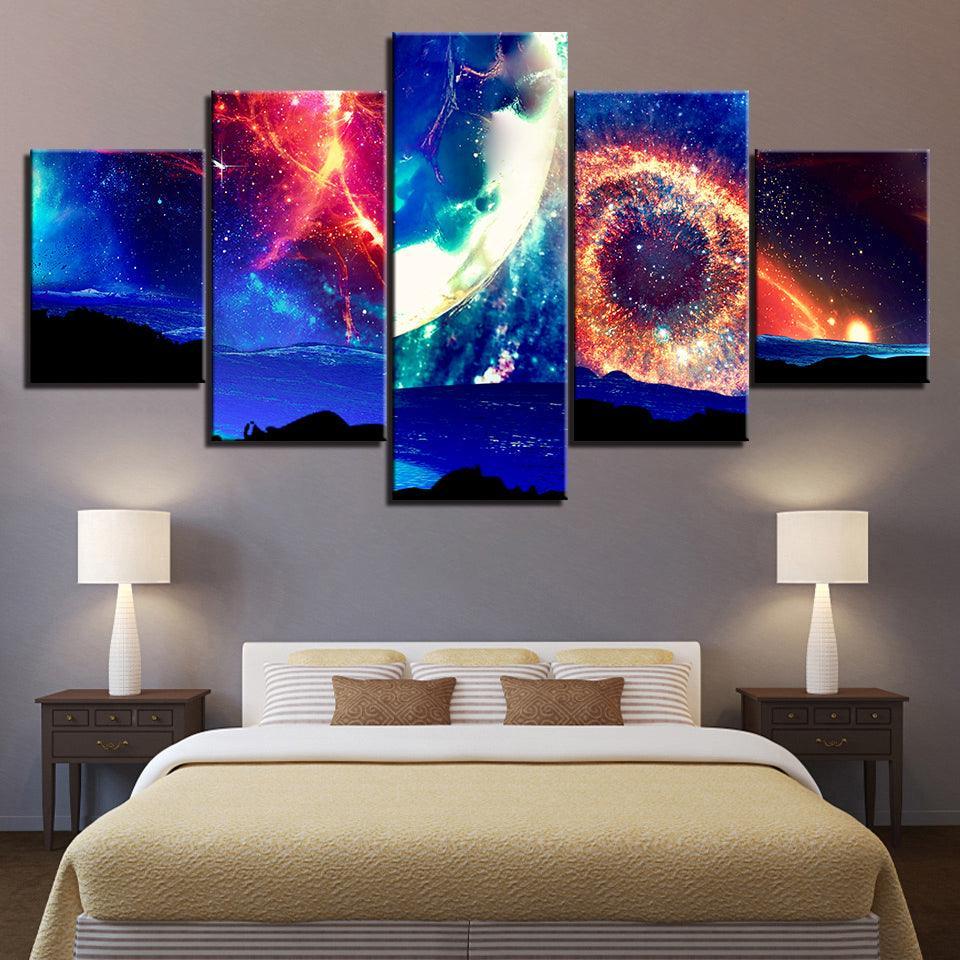 The Powerful Space 5 Piece HD Multi Panel Canvas Wall Art Frame-Original Frame