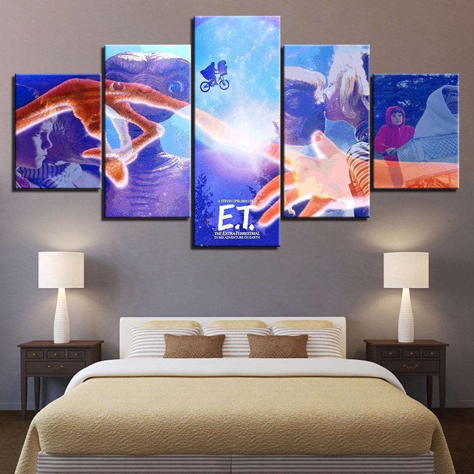 The E.T. Movie 5 Piece HD Multi Panel Canvas Wall Art Frame-Original Frame
