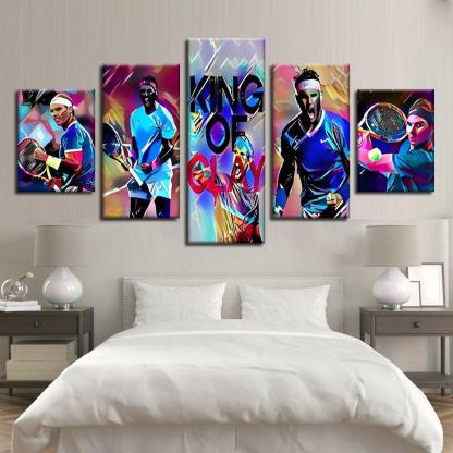Rafael Nadal 5 Piece HD Multi Panel Canvas Wall Art-Original Frame