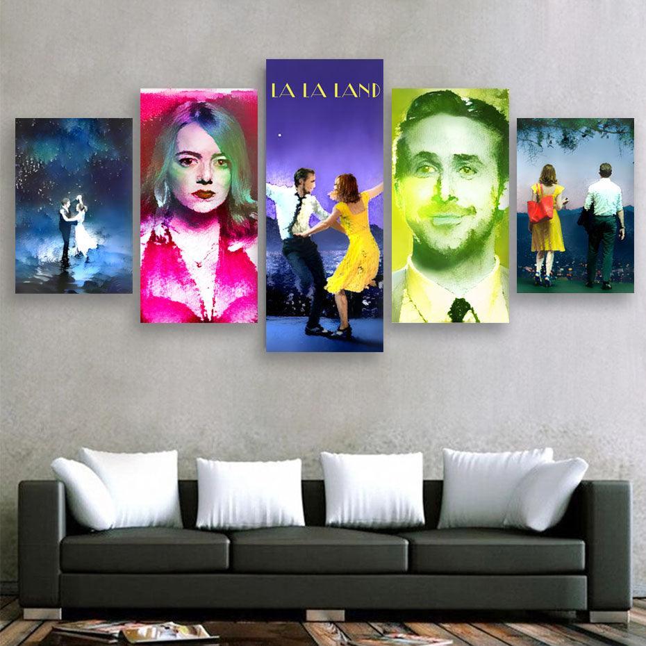 La La Land 5 Piece HD Multi Panel Canvas Wall Art Frame-Original Frame