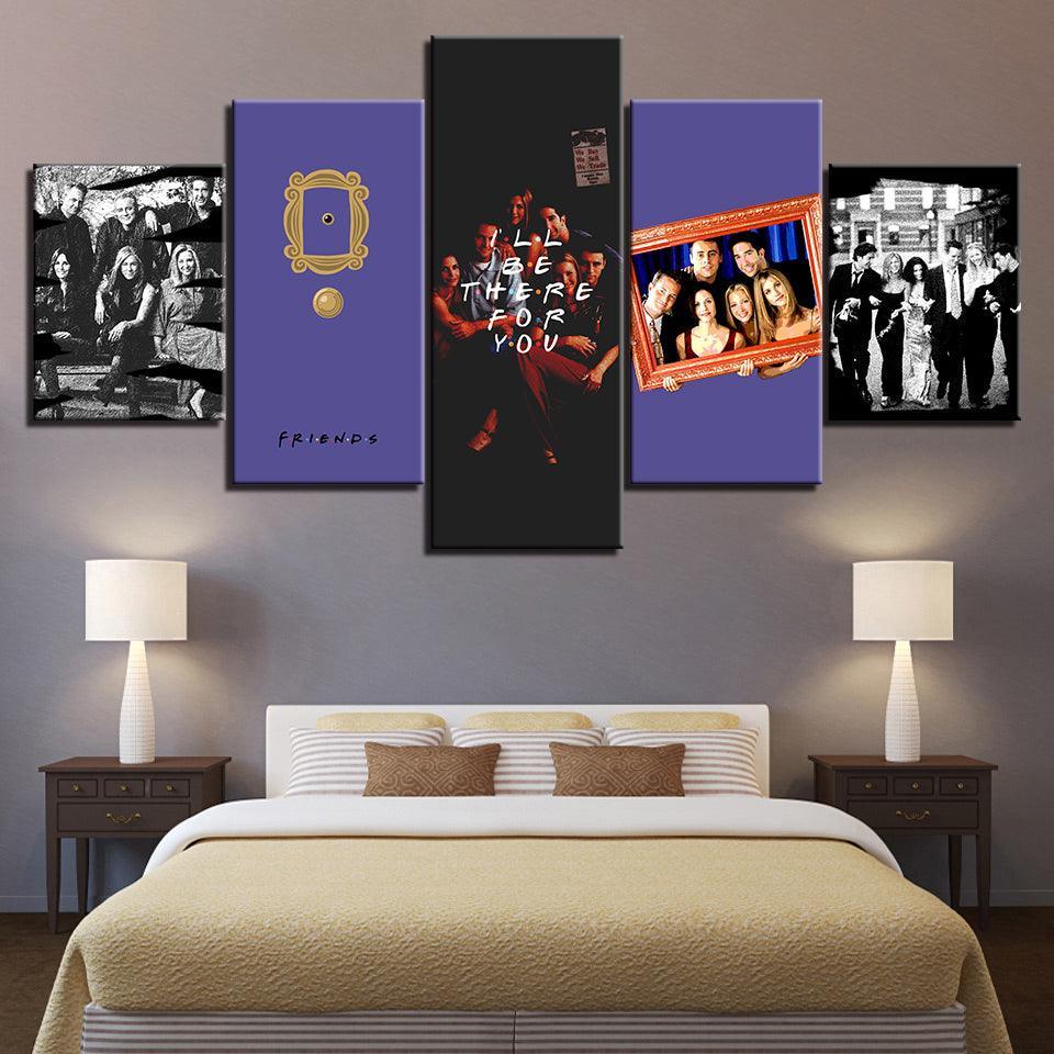 Friends 5 Piece HD Multi Panel Canvas Wall Art Frame-Original Frame