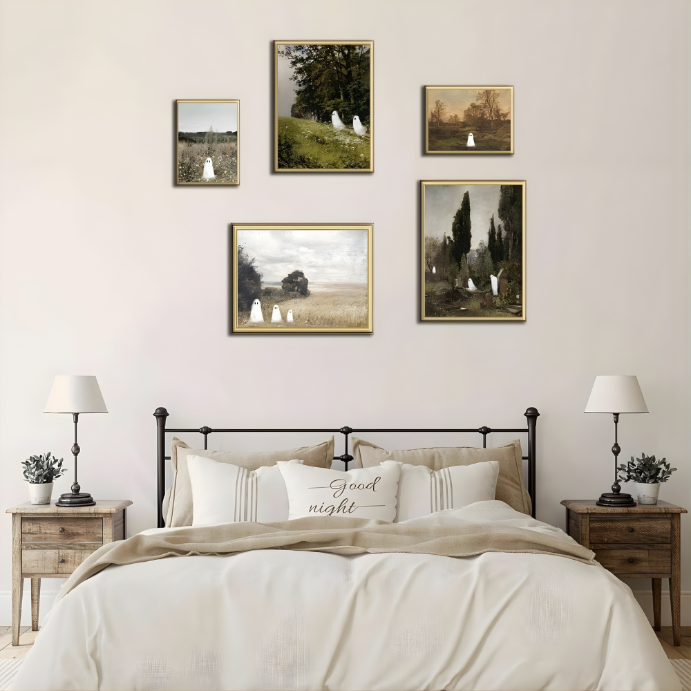 Vintage Country Landscape Gallery Wall Art 5 Piece Set