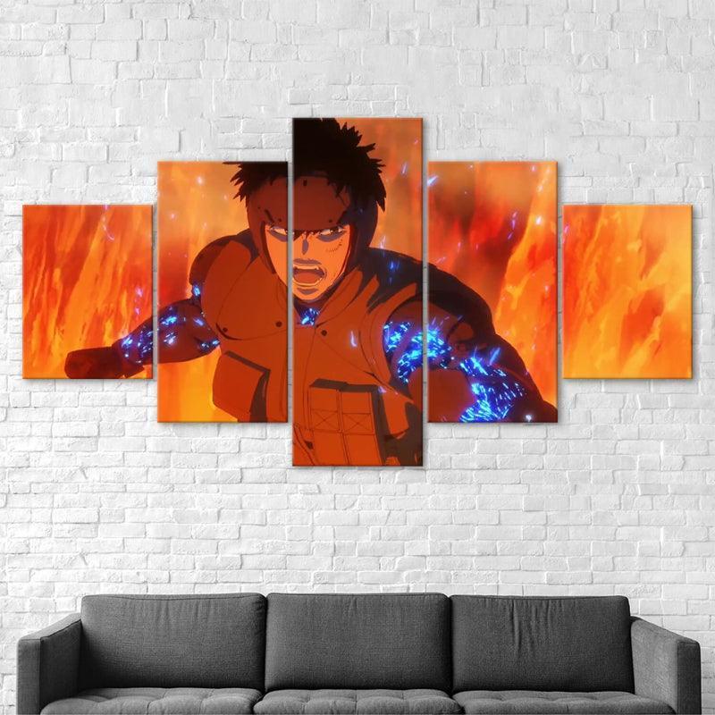 Fighting Super Hero 5 Piece HD Multi Panel Canvas Frames-Original Frame