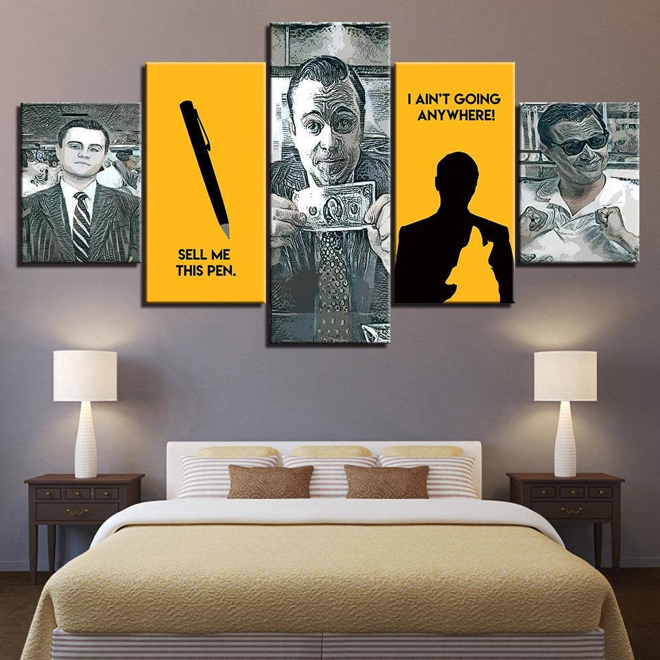 The Wolf Of Wall Street 5 Piece HD Multi Panel Canvas Wall Art Frame-Original Frame
