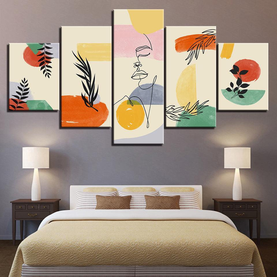 The Abstract Fruits 5 Piece HD Multi Panel Canvas Wall Art Frame-Original Frame