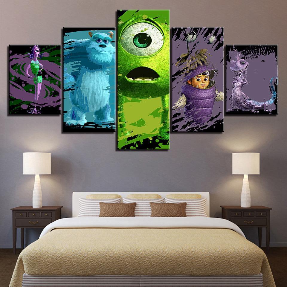 The Animals Inc Movie 5 Piece HD Multi Panel Canvas Wall Art Frame-Original Frame