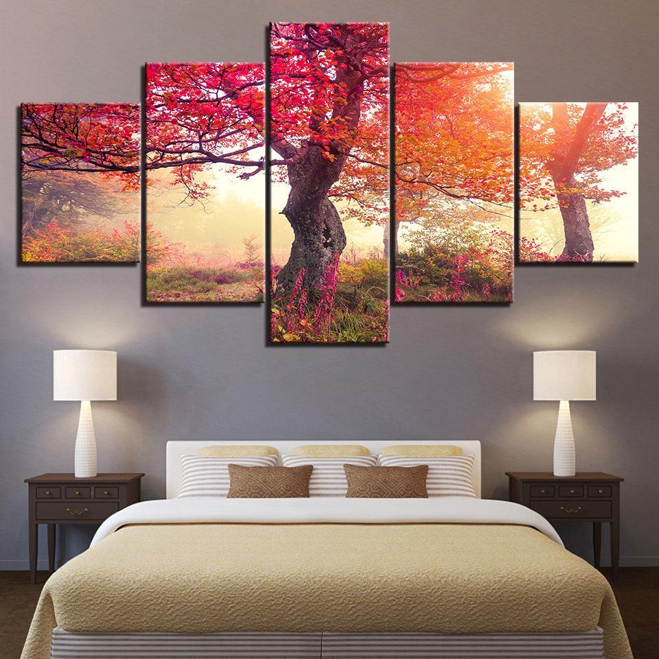 Autumn Season HD Multi Panel Canvas Wall Art-Original Frame