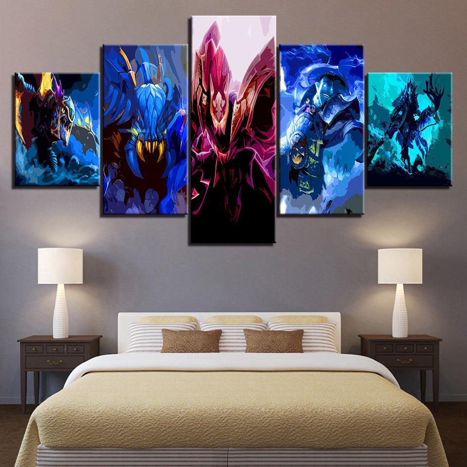 The Creature Team Cartoon 5 Piece HD Multi Panel Canvas Wall Art Frame-Original Frame