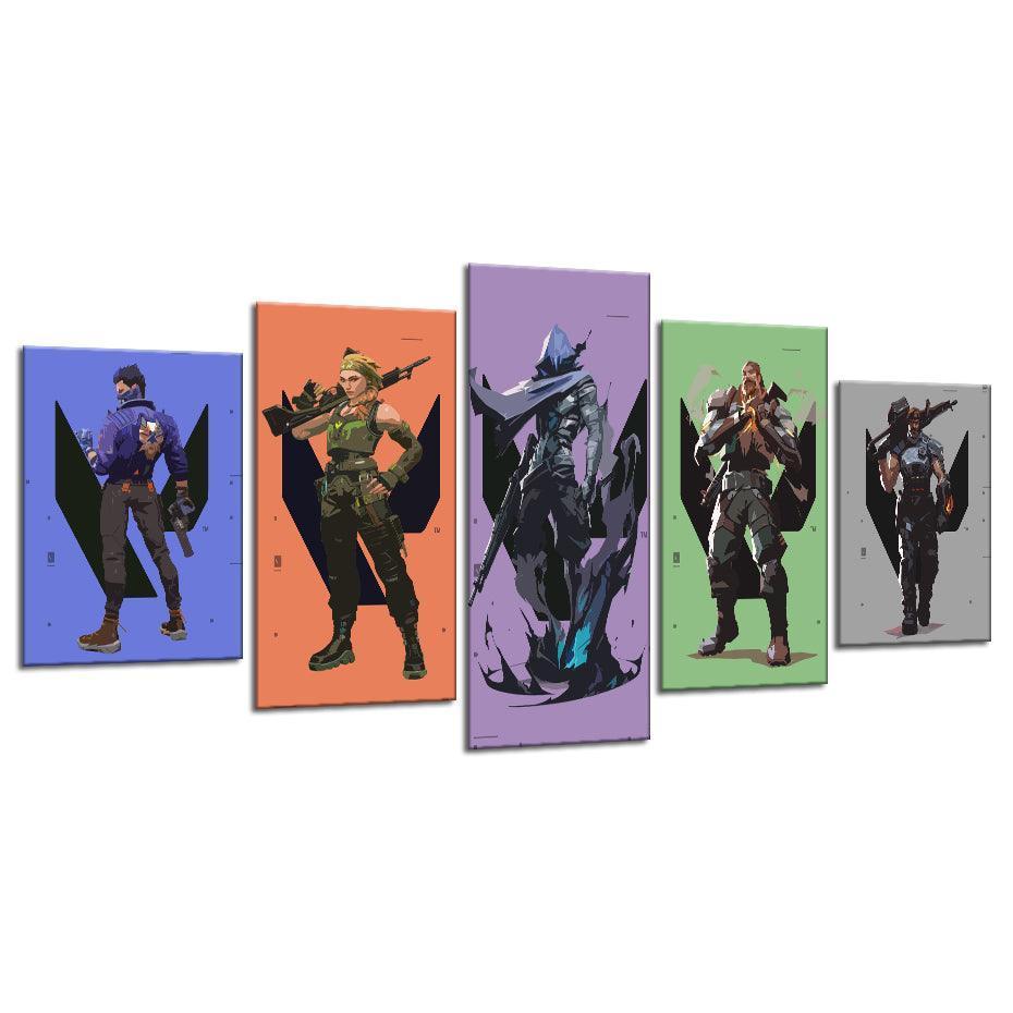 Valorant 5 Piece HD Multi Panel Canvas Wall Art Frame-Original Frame
