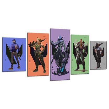 Valorant 5 Piece HD Multi Panel Canvas Wall Art Frame-Original Frame