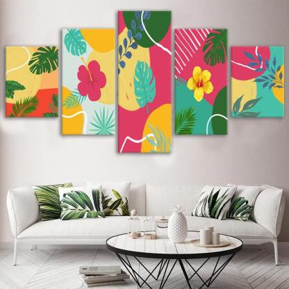 Tropical Hawaii 5 Piece HD Multi Panel Canvas Wall Art Frame-Original Frame