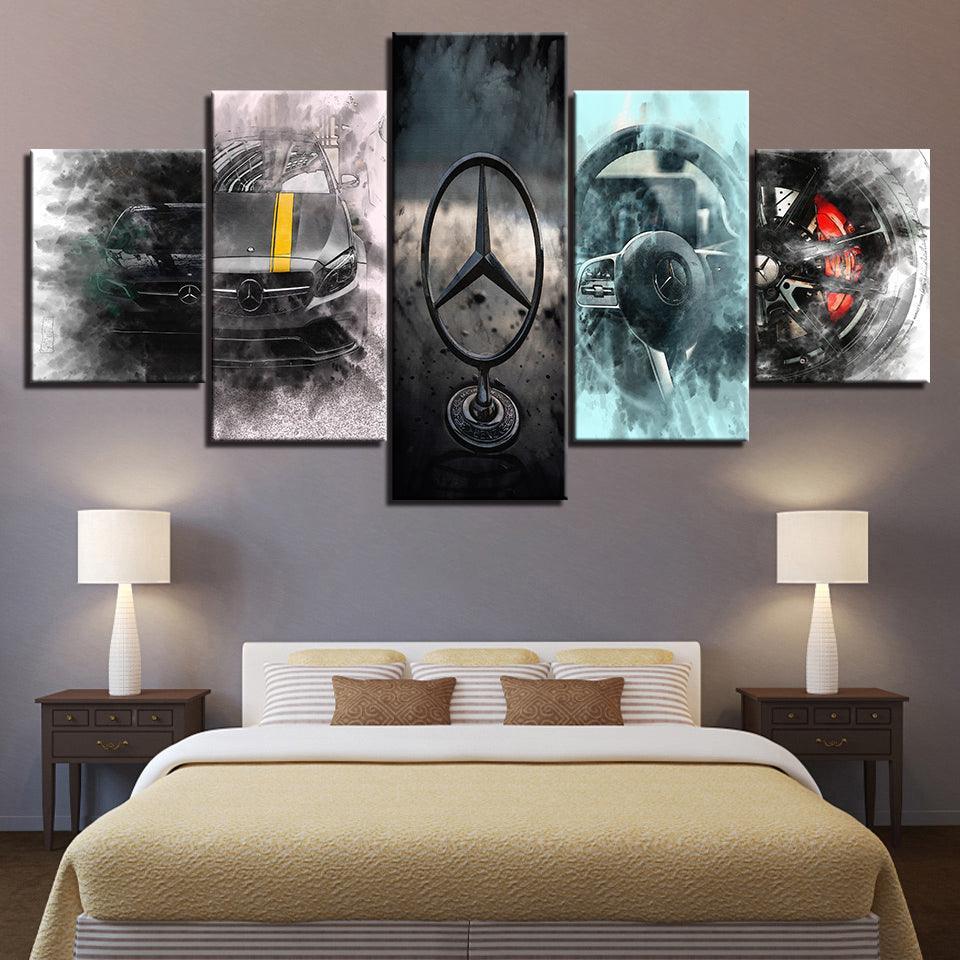 The Smokey Fancy Car Collection 5 Piece HD Multi Panel Canvas Wall Art Frame-Original Frame
