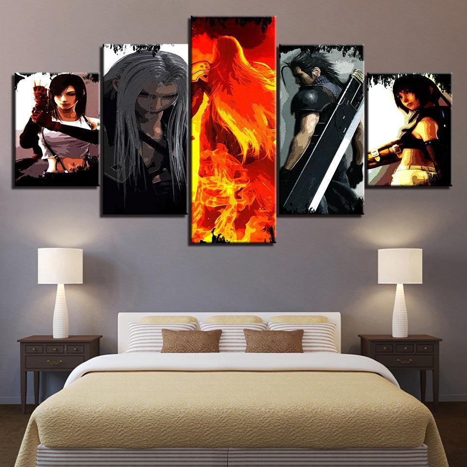 The Fierce Team Collection 5 Piece HD Multi Panel Canvas Wall Art Frame-Original Frame