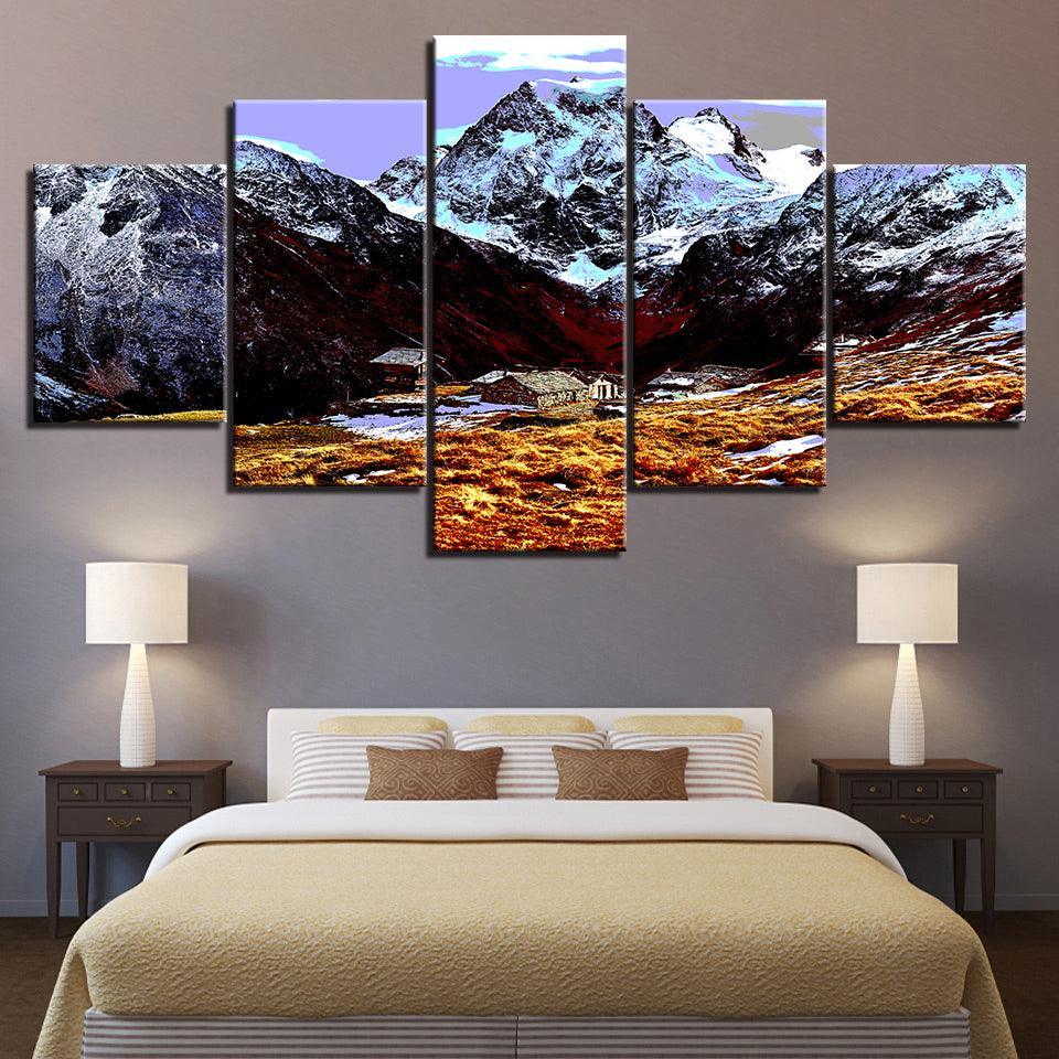 The Rocky Mountains Collection 5 Piece HD Multi Panel Canvas Wall Art Framee-Original Frame