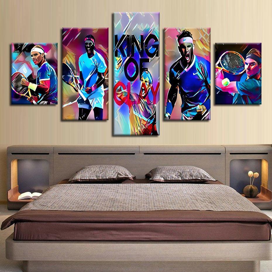 Rafael Nadal 5 Piece HD Multi Panel Canvas Wall Art-Original Frame