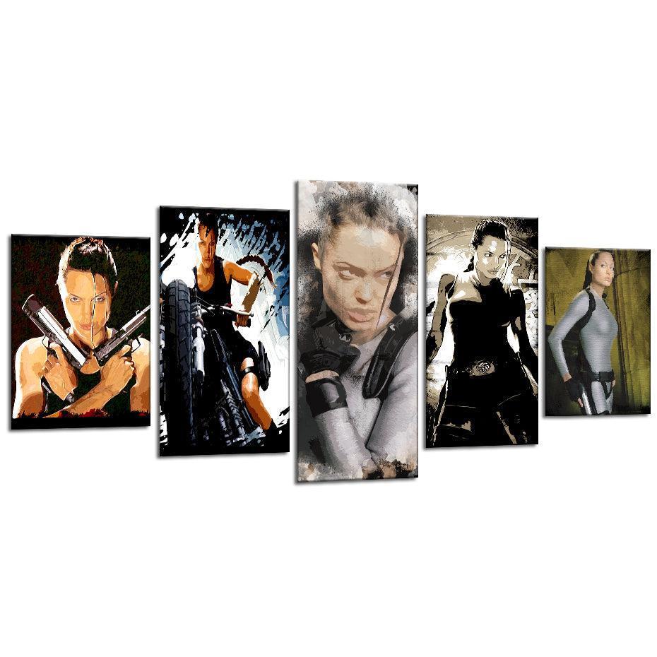 Tomb Raider 5 Piece HD Multi Panel Canvas Wall Art Frame-Original Frame