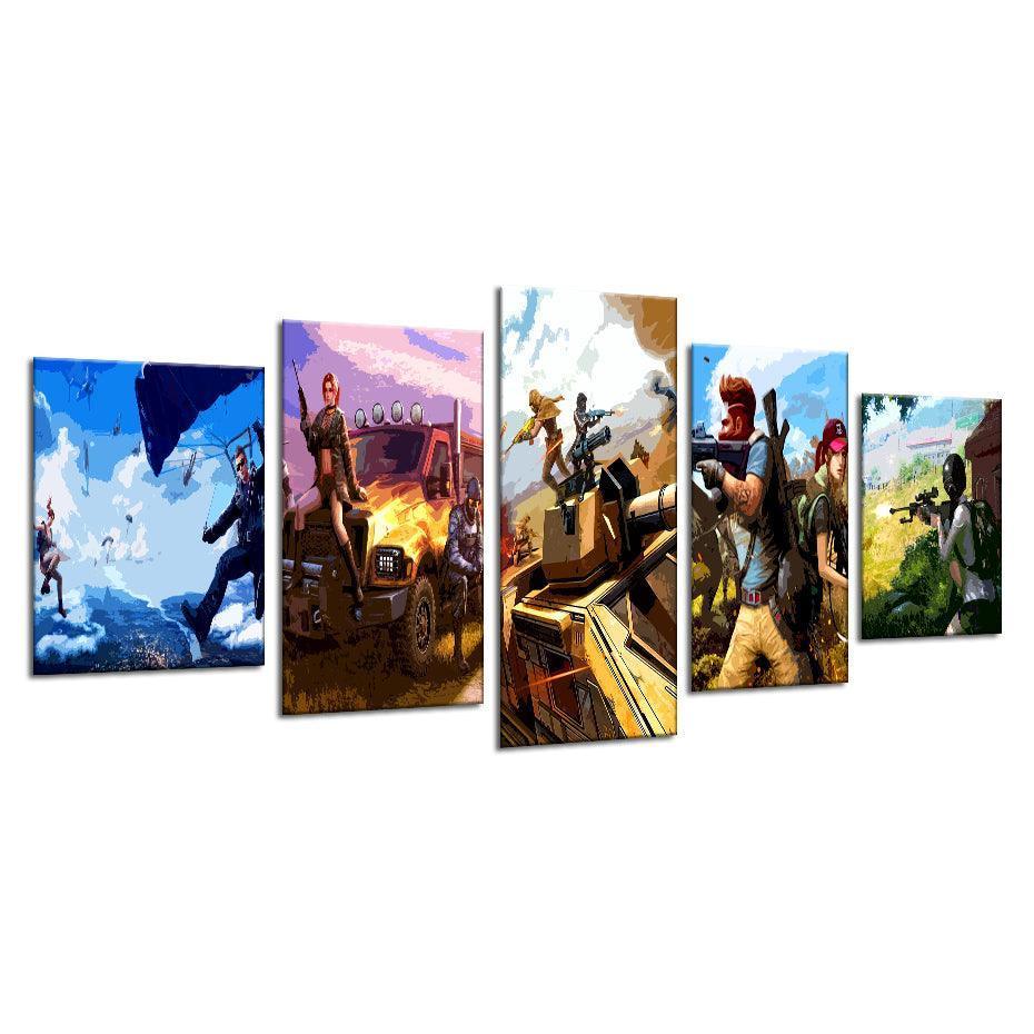 Rules Of Survival 5 Piece HD Multi Panel Canvas Wall Art Frame-Original Frame