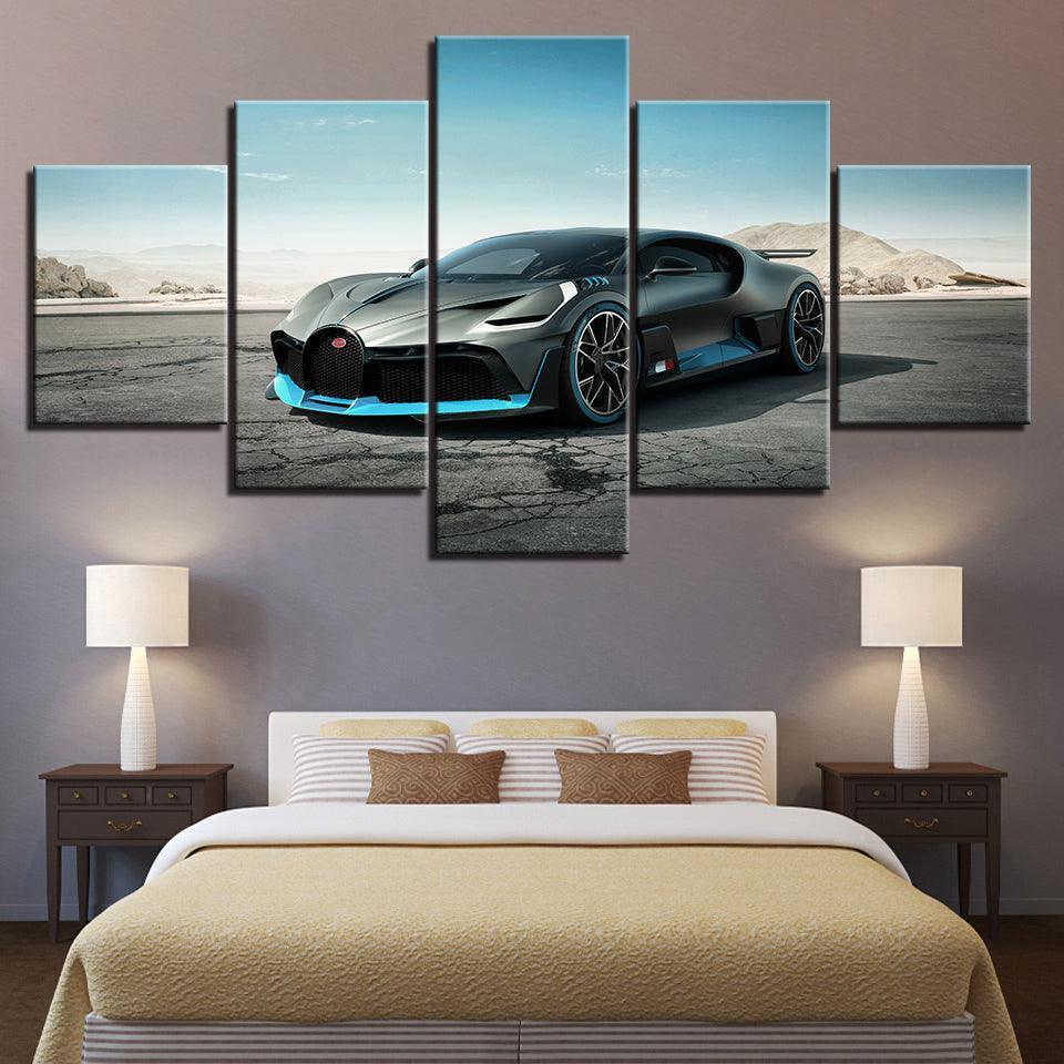 Bugatti 5 Piece HD Multi Panel Canvas Wall Art Frame-Original Frame