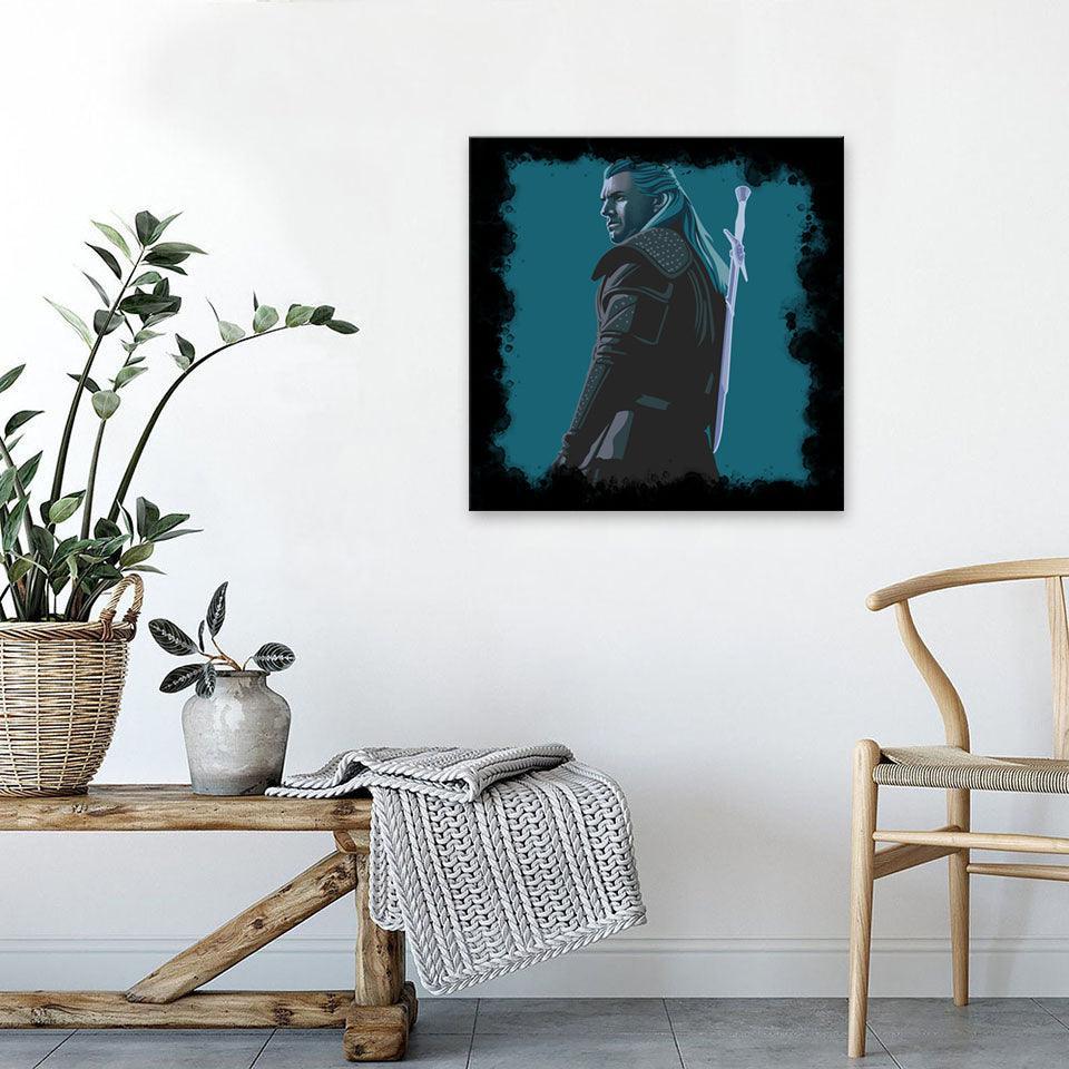 Blue Cartoon Warrior 1 Piece HD Multi Panel Canvas Wall Art Frame-Original Frame