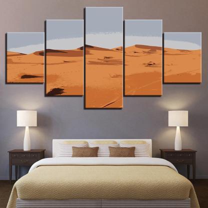 The Abstract Desert 5 Piece HD Multi Panel Canvas Wall Art Frame-Original Frame