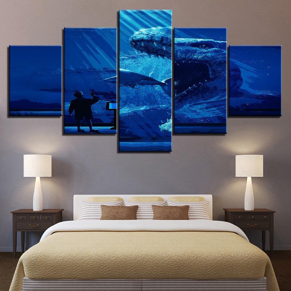 The Animal Of The Ocean 5 Piece HD Multi Panel Canvas Wall Art Frame-Original Frame