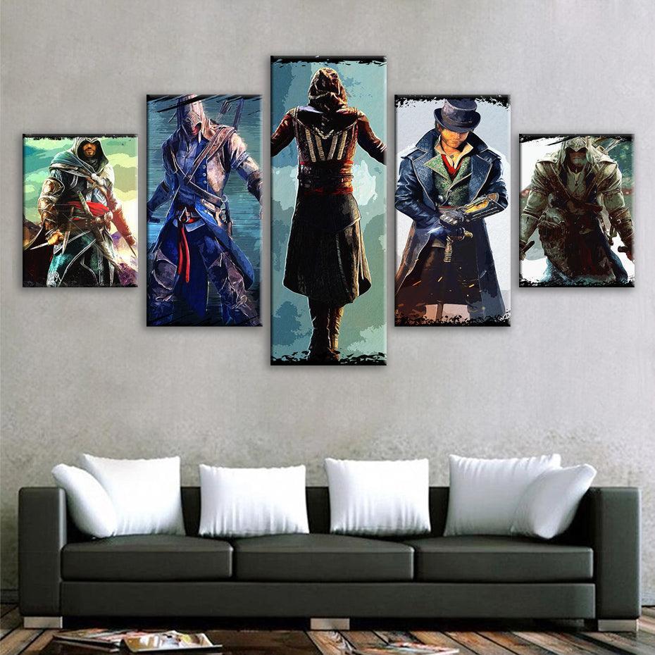 Assassins' Creed 5 Piece HD Multi Panel Canvas Wall Art Frame-Original Frame