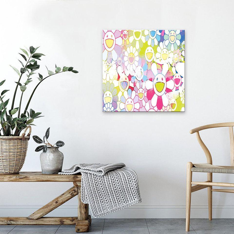 Abstract Flowers 1 Piece HD Multi Panel Canvas Wall Art Frame-Original Frame