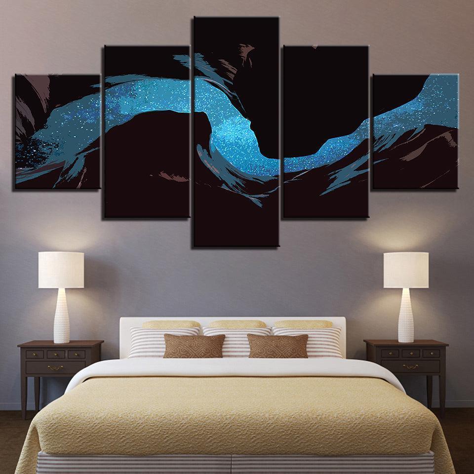 The Abstract River Collection 5 Piece HD Multi Panel Canvas Wall Art Frame-Original Frame