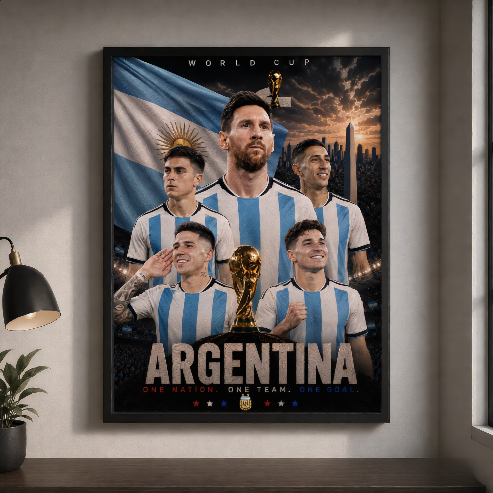 World Cup 2026 Argentina Football Team Poster And Wall Frame