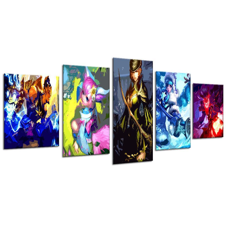 Mobile Legends 5 Piece HD Multi Panel Canvas Wall Art Frame-Original Frame