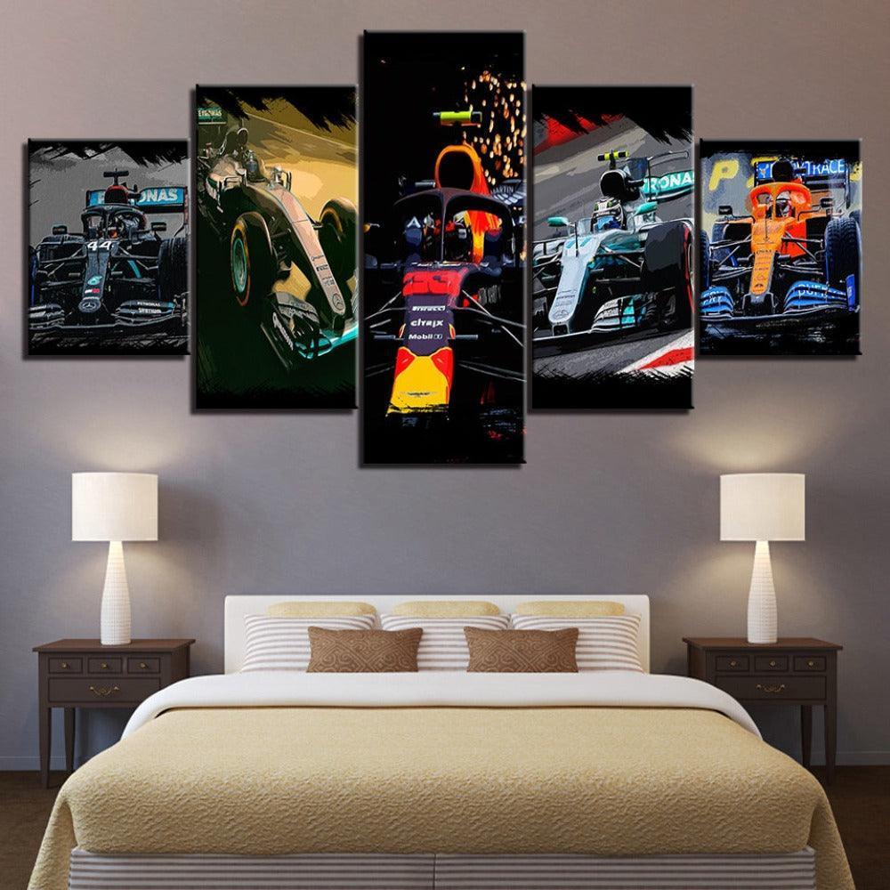 The Sports Cars Collection 5 Piece HD Multi Panel Canvas Wall Art Frame-Original Frame