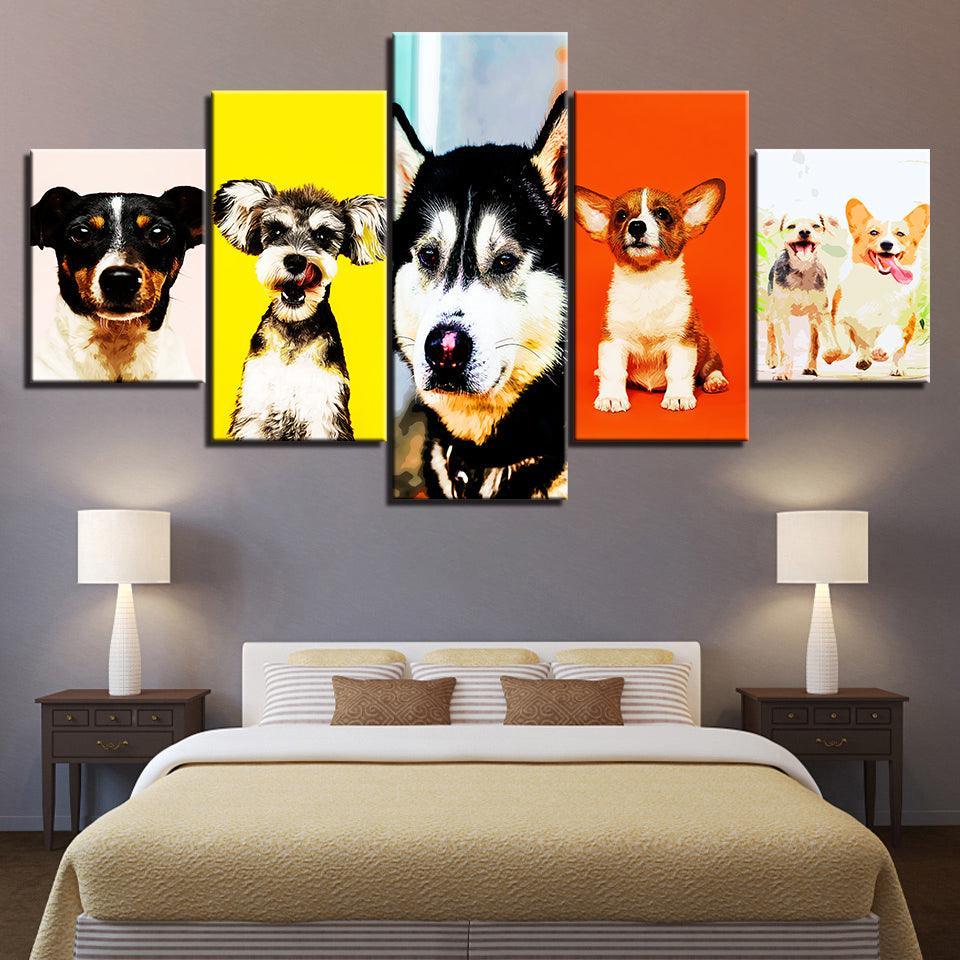 Our Best Friends Collection 5 Piece HD Multi Panel Canvas Wall Art Frame-Original Frame