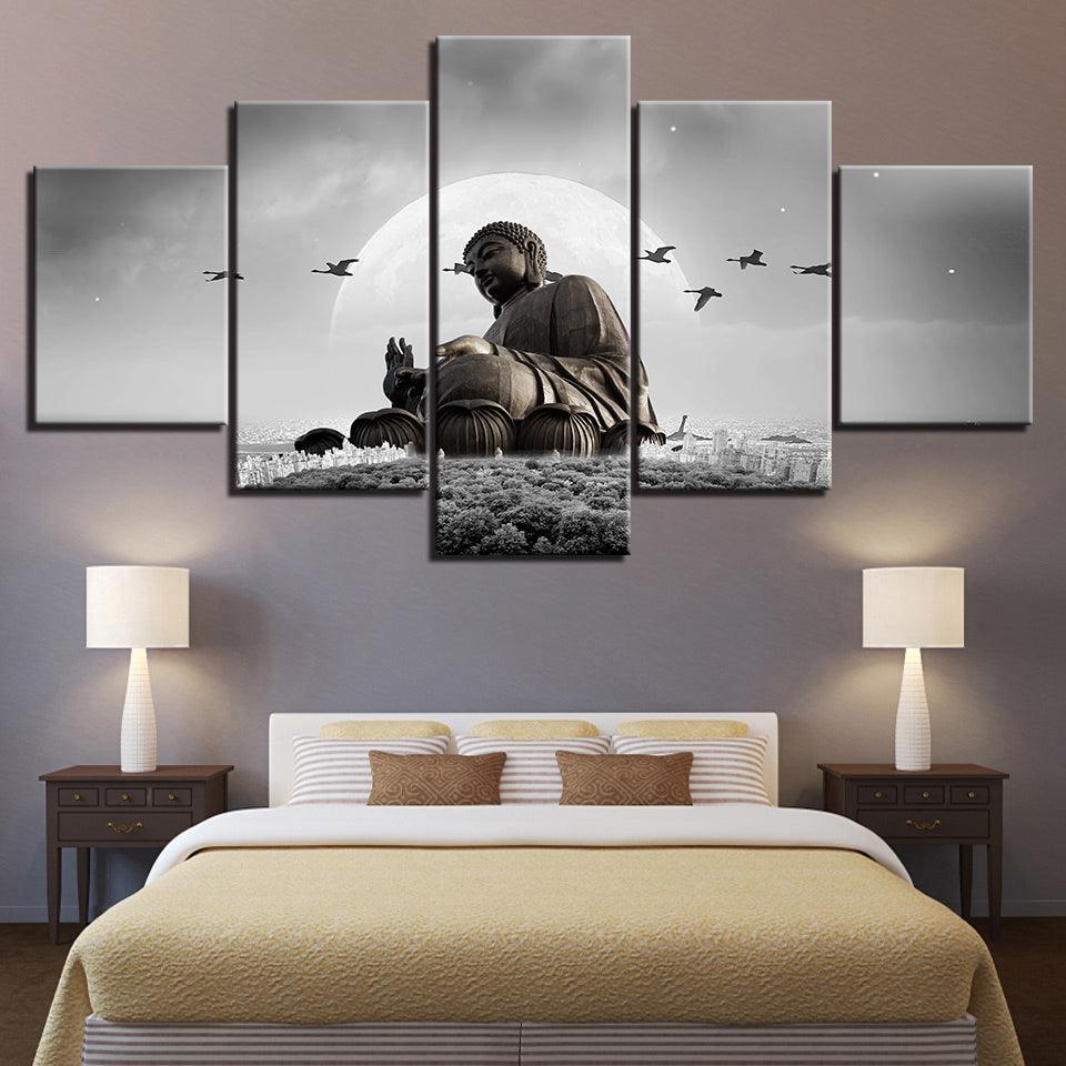 Serene Contemplation Multi-Panel Wall Art-Original Frame