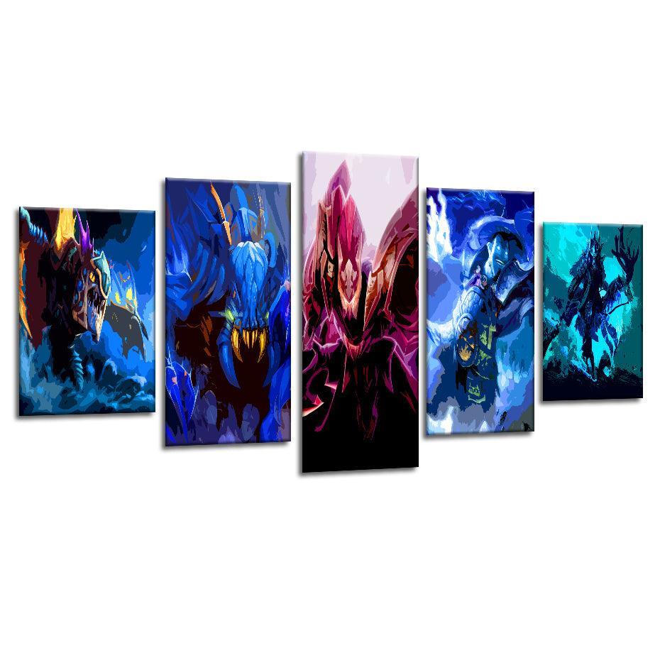 DOTA 5 Piece HD Multi Panel Canvas Wall Art Frame-Original Frame