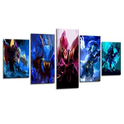 DOTA 5 Piece HD Multi Panel Canvas Wall Art Frame-Original Frame