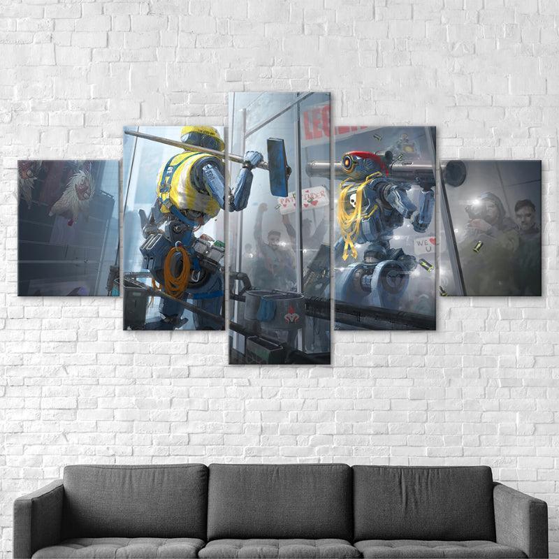 5 Piece Battleground HD Multi Panel Canvas Frames-Original Frame