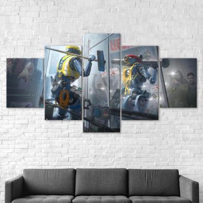 5 Piece Battleground HD Multi Panel Canvas Frames-Original Frame