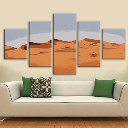 Sahara Desert 5 Piece HD Multi Panel Canvas Wall Art Frame-Original Frame